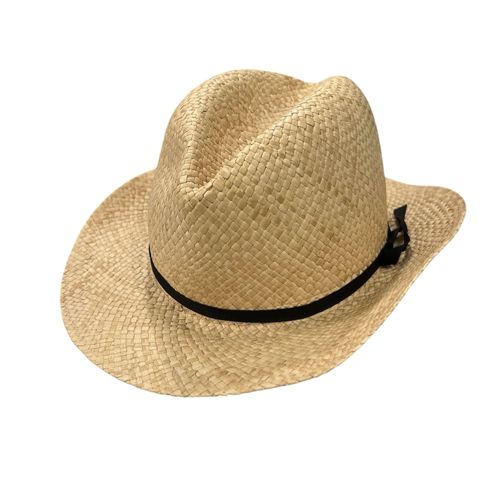 Men's Tan Straw Fedora Hat
